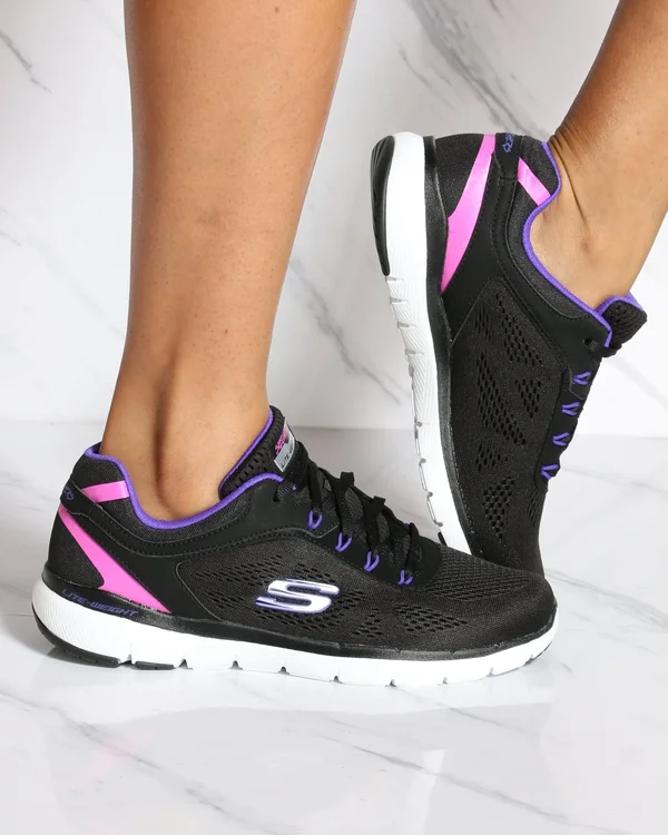 Skechers Women's Flex Appeal 3.0 Steady Sneaker - Black/Purple