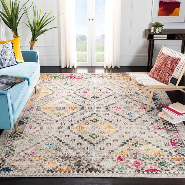 Safavieh Madison 418 Area Rug - Dark Blue, Yellow, 6&7x22 x 6&7x22 Round