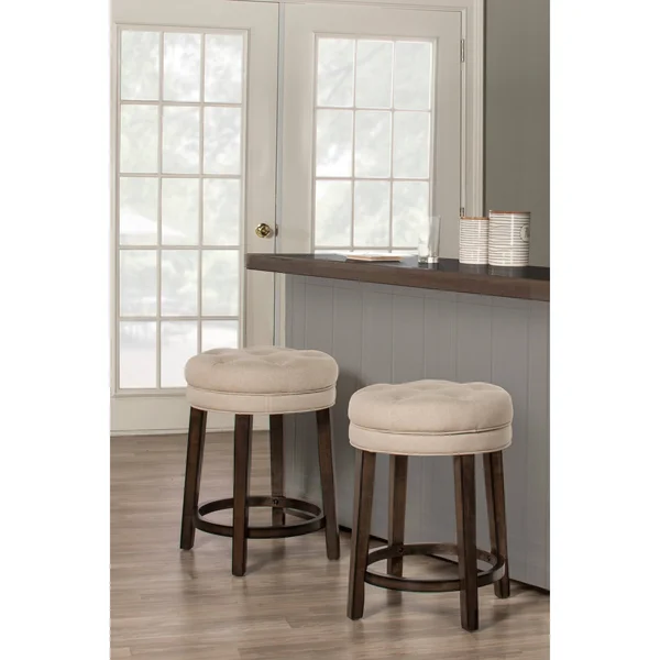 Hillsdale Furniture Backless Swivel Counter Stool in Charcoal Gray