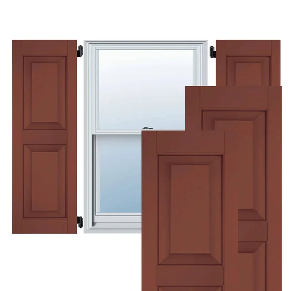 Noralco Industries, Inc. RWR12X063RWP 12x22W x 63x22H Exterior Real Wood Pine Raised Panel Shutters (Per Pair), Country Redwood