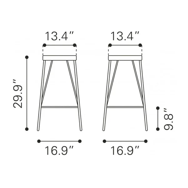 Zuo Samuel Barstool Vintage Black