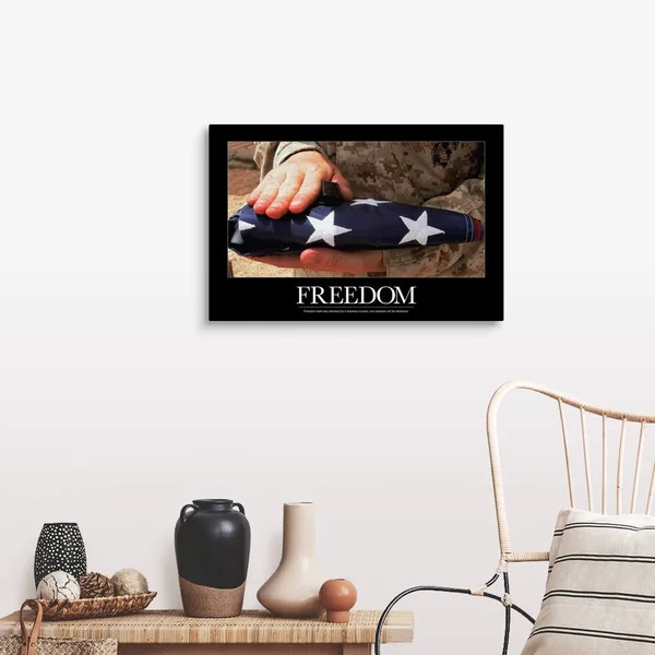 Military Motivational Poster: Freedom, Canvas Wall Art, 30x20, Great Big Canvas
