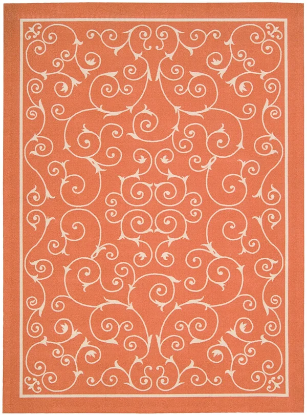 Nourison Home & Garden Area Rug, Orange, 5&3x22 x 7&5x22