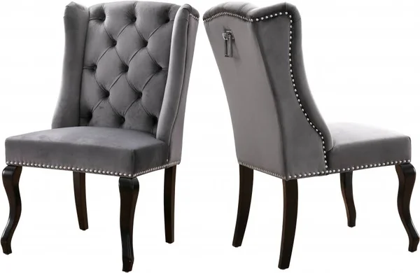 Meridian Furniture Juno Grey Velvet Dining Chair (Set of 2)