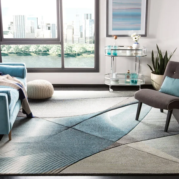 Safavieh Hollywood Rug Collection HLW715Q - Grey, Red - 2&-3x22 x 8&