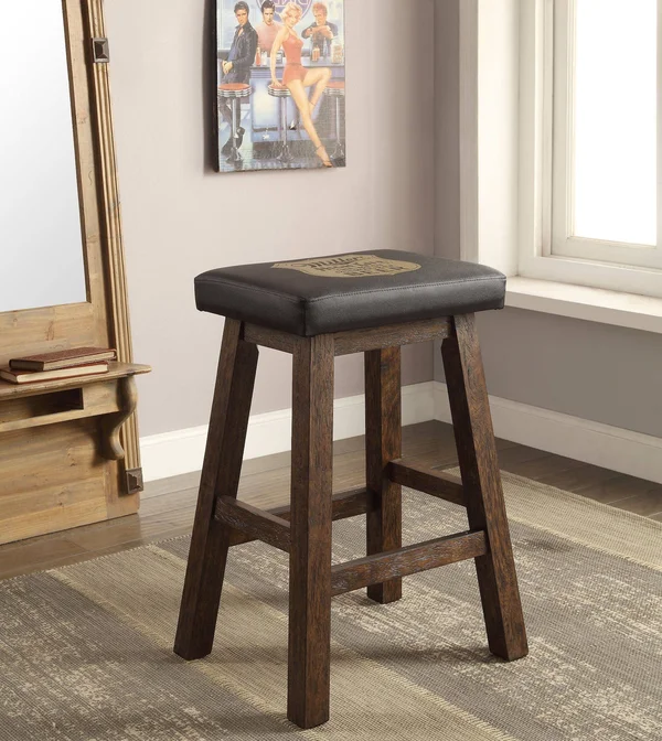 Eci Furniture Miller Antique Walnut High Life 30x22 Saddle Bar Stool Set of 2