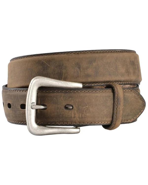 Nocona Brown Distressed Overlay Belt N2450444