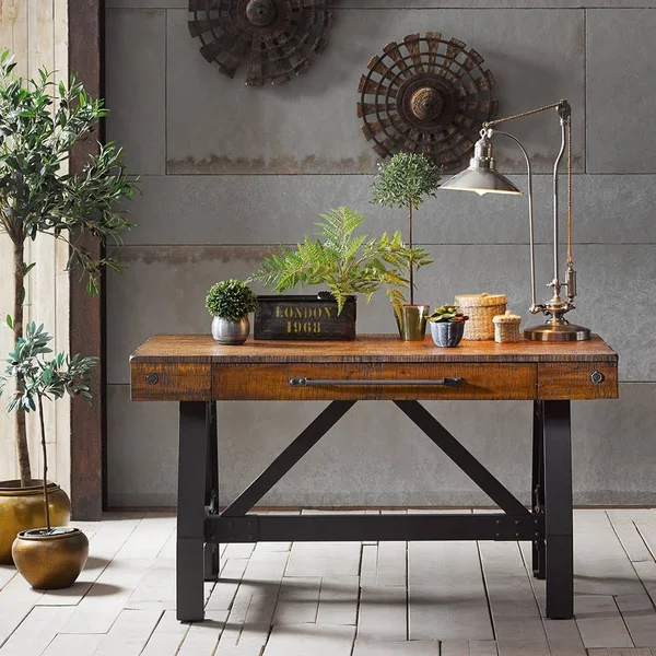 INK+IVY Lancaster Desk - Oak/Silver