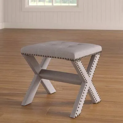Charlton Home Vanhorne Upholstered Bench Upholstery: Grey