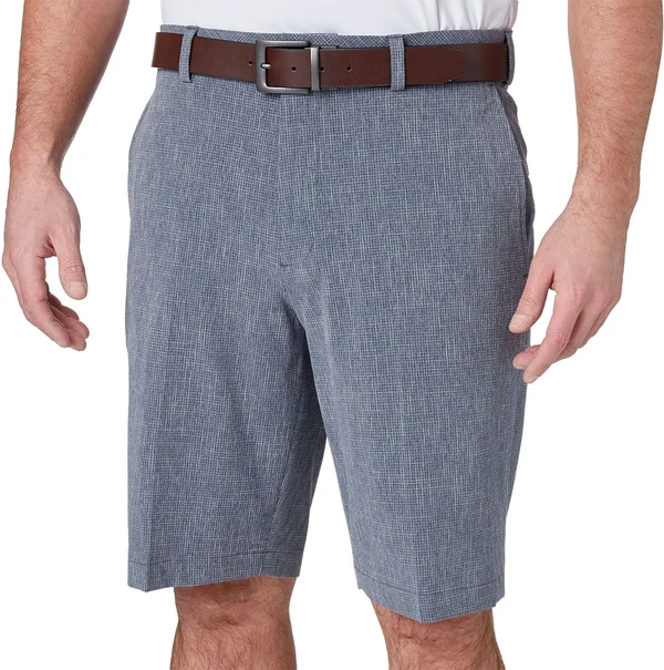 Walter Hagen Men's 11 Majors Textured Grid Golf Shorts, Size 34, Blue