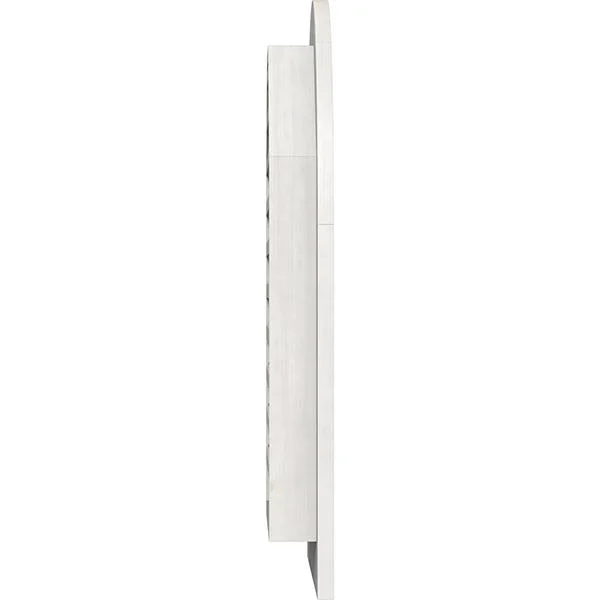 Ekena Millwork GVWRT22X2401RFPWR 22x22W x 24x22H Round Top Gable Vent (27x22W x 29x22H Frame Size): Primed - Functional, Rough Sa