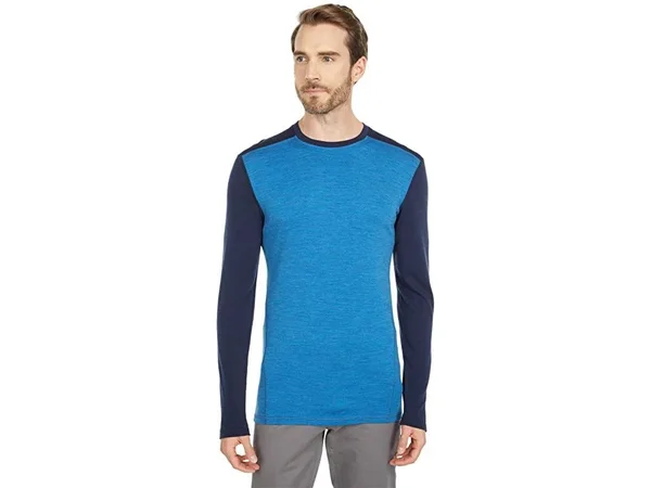 Smartwool Men's Merino 250 Baselayer Crew - Small - Neptune Blue Heather - Deep Navy