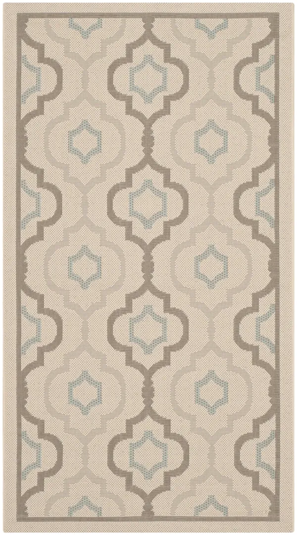 Safavieh Indoor/ Outdoor Courtyard Beige/ Dark Beige Rug (9& x 12&)