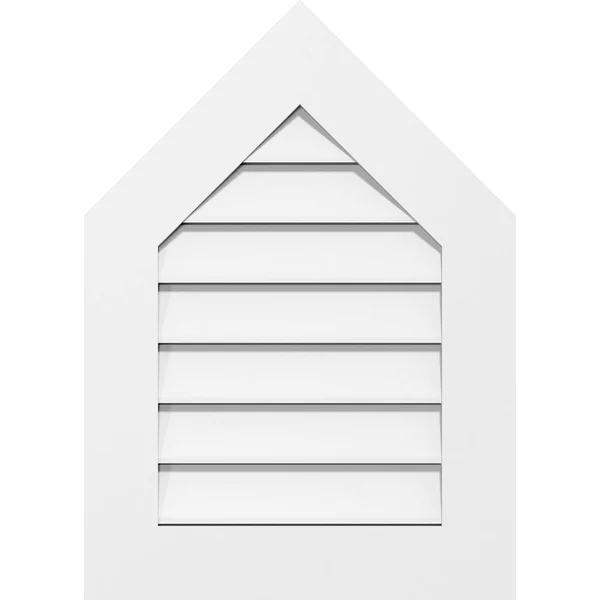 Ekena Millwork GVPPE20X3401SF-09 20x22W x 34x22H Peaked Top Surface Mount PVC Gable Vent 9/12 Pitch: Functional - w/ 3-1/2x22W x