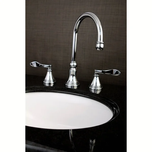 Kingston Brass KS2987DFL NuFrench Widespread Bathroom Faucet with Brass Pop-Up Brushed Brass
