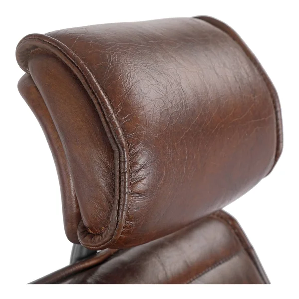 Aurelle Home Modern Leather Upholstered Office Chair - Dark Brown