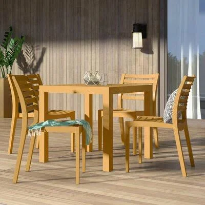 Melissus 5 Piece Dining Set Frame Color: Teak Brown