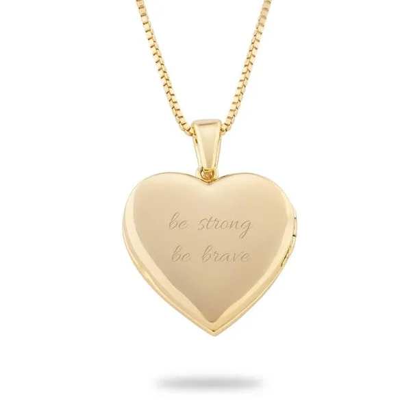 Personalized Womens Gold Tone Pave Heart Locket Necklace, Brass, Things Remembered