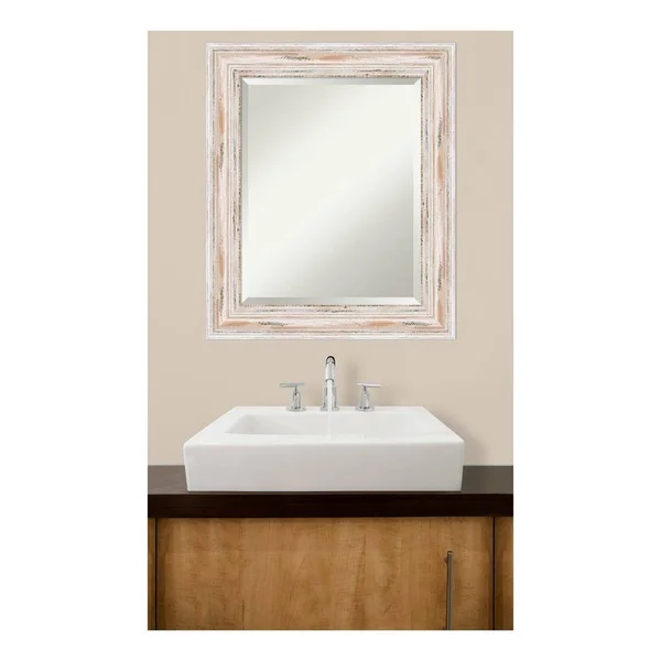 Amanti Art Bathroom Wall Mirror - Alexandria White Wash