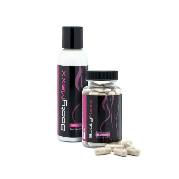 Booty Maxx Cream and Pills Kit - Big Booty Cream Enlargement - Bigger Butt Cream - Bigger Butt Pills for Women - Butt Growth Pil