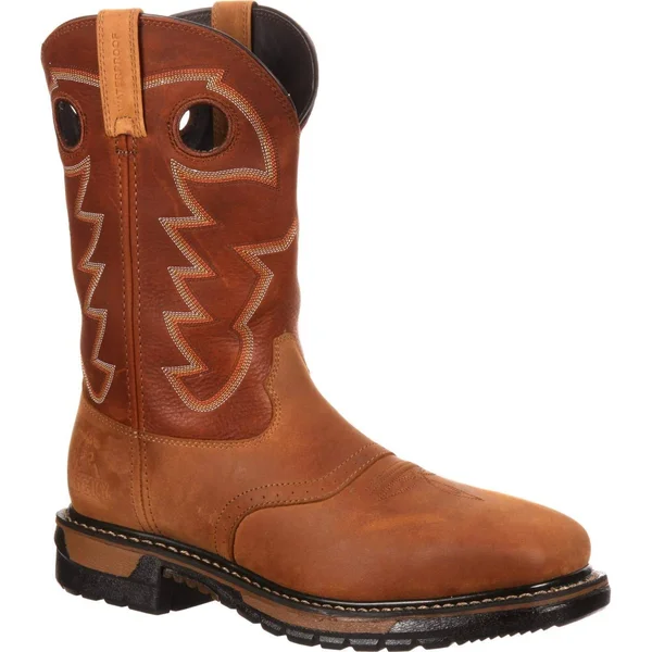 Rocky Men's 11 Western Saddle Original Ride Steel Toe Rkyw041 - Size: 7, Brown