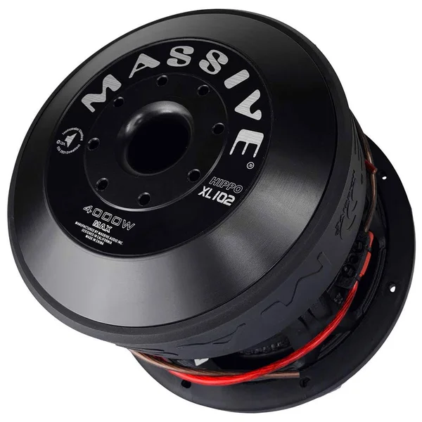 Massive Audio Hippoxl102 - 10 inch 2000 Watts RMS Dual 2 Ohm 3 inch V.C. Mega Subwoofer
