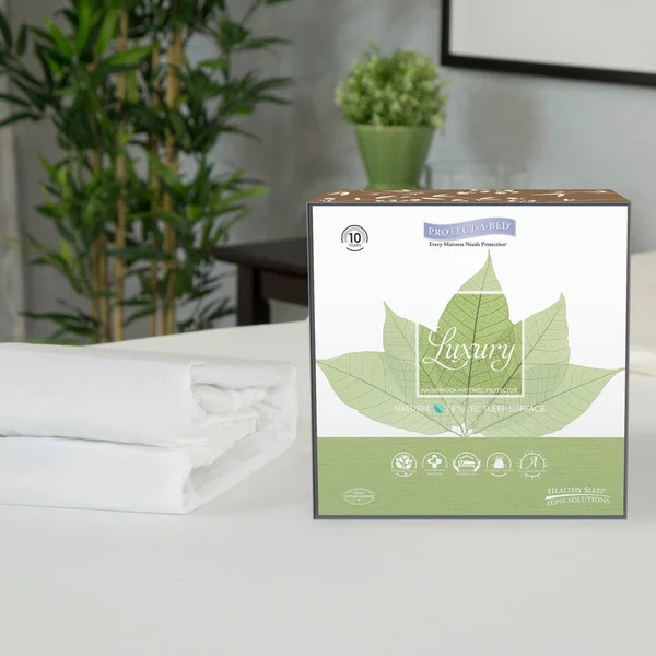 Protect-A-Bed Luxury Fitted Mattress Protector, Cal King, White
