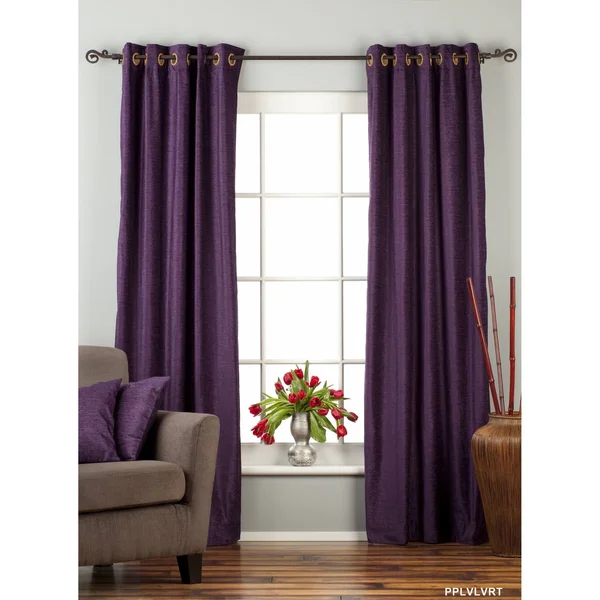 Purple Ring - Grommet Top Velvet Curtain, Drape, Panel - Piece