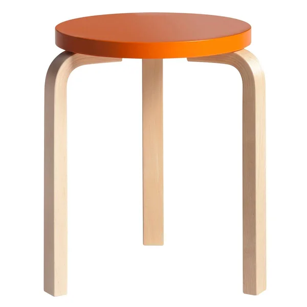 Artek Aalto Stool 60, Orange - Birch