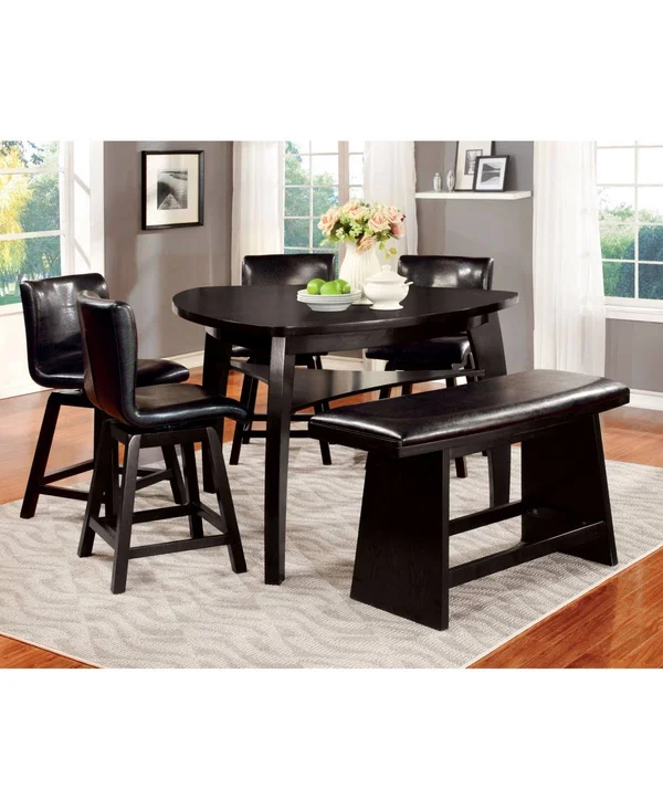 Furniture of America Omura Upholstered Dining Bench - Black