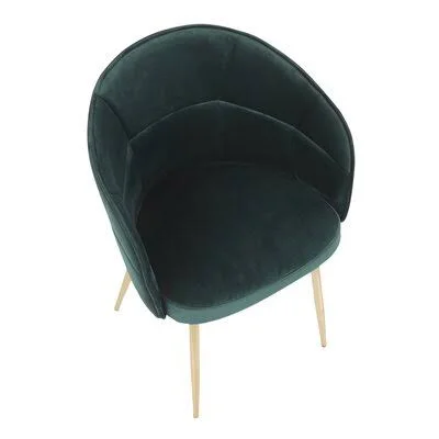 Bellamy Upholstered Dining Chair Gold Flamingo Upholstery Color: Green