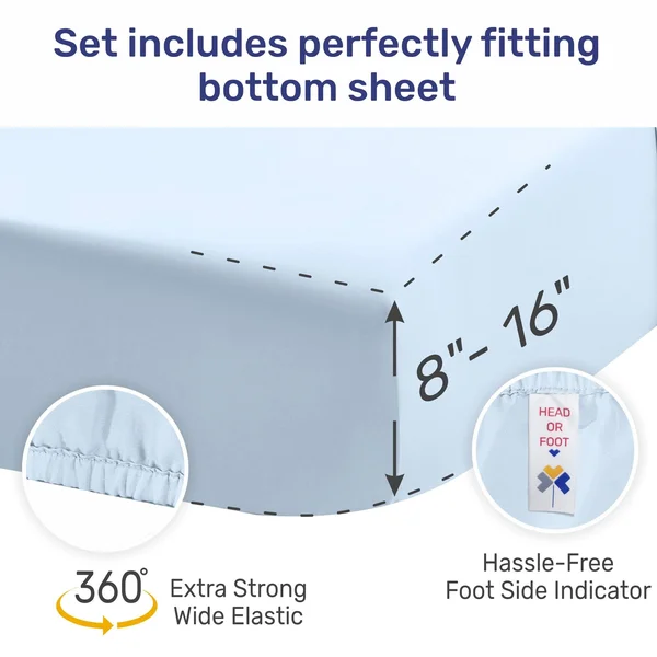 California Design den Cloud-Weight Silky Soft 500 Sateen, 100% Cotton Sheets Set, Cooling & Deep Pocket Fresh Navy Blue Sp
