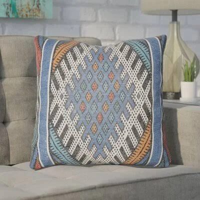 Bungalow Rose Burcham Indoor/Outdoor Throw Pillow, Size: 26 inch x 26 inch, Blue