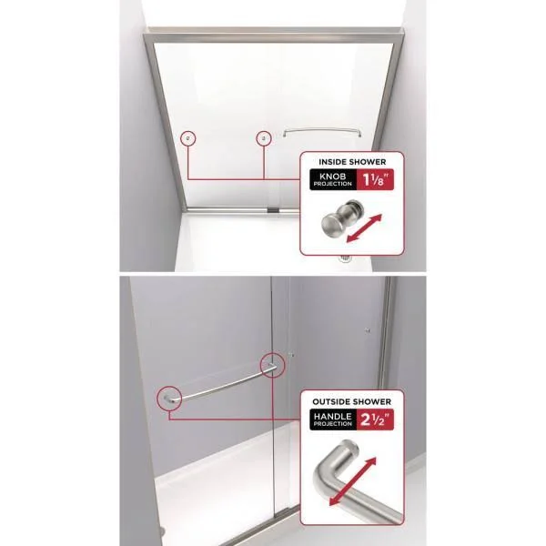Delta Simplicity 60 x 71 in. Frameless Contemporary Sliding Shower Door in Bronze with Clear Glass