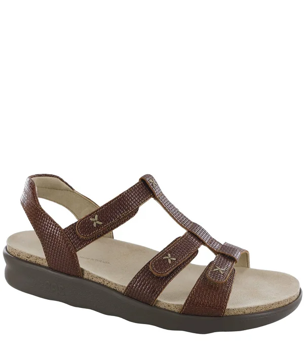 SAS Women's Sorrento T-Strap Sandal - Woven Brandy M - 7.5