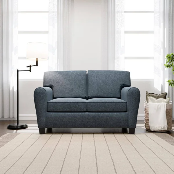Brookside Abby Rolled Arm Loveseat Navy