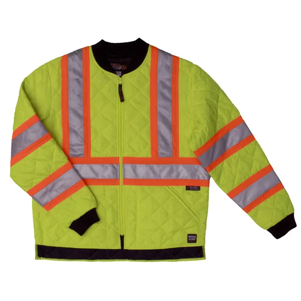 Work King Adult Quilted Safety Jacket Green 2XL