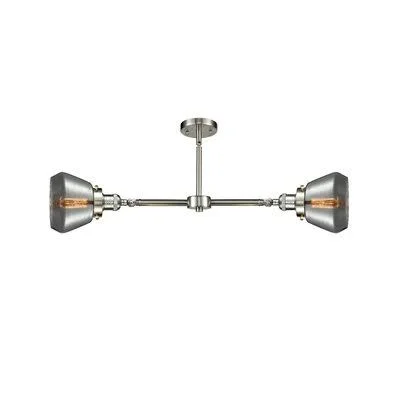 Wallin 2 - Light Kitchen Island Linear Pendant Wade Logan Finish: Satin Gold - Shade Color: Smoked, Bulb Type: 3.5 Watt Vintage L