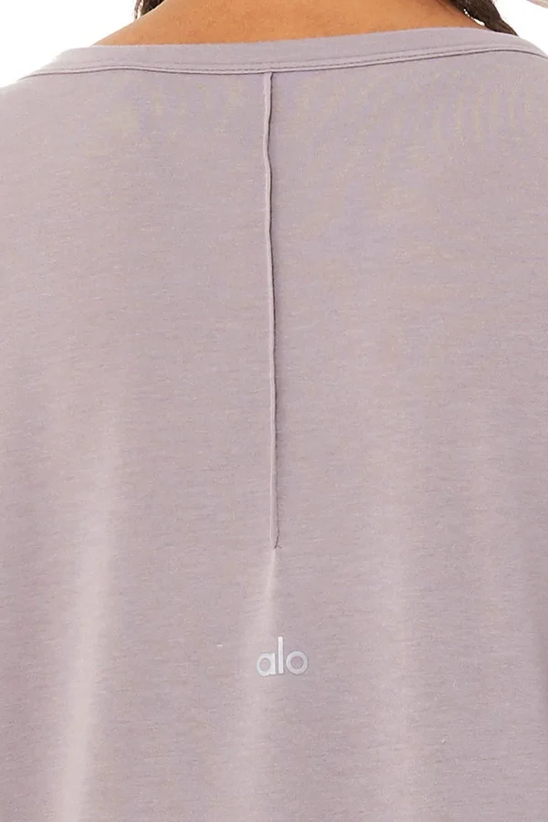Motion Short Sleeve Top in Lavender Smoke, Size: Small, Alo Yoga