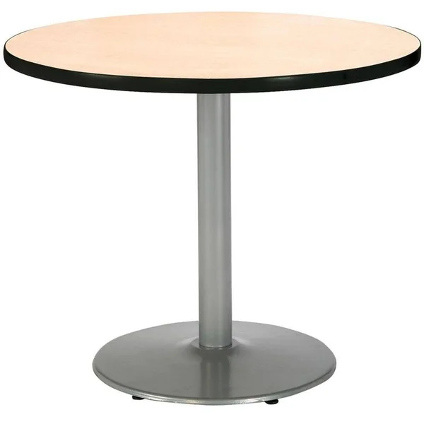 KFI Natural 42in Breakroom Table with Round Silver Base