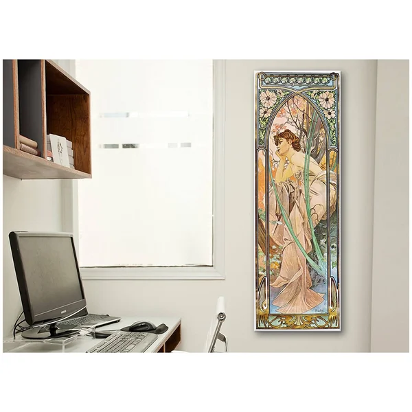 iCanvas Art Alphonse Mucha Evening Reverie, 1899 Canvas Print Wall Art 36 x 12