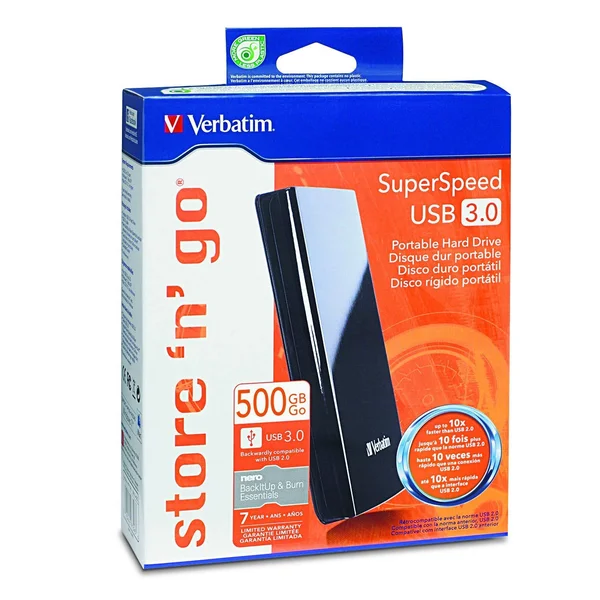 Verbatim Store N Go Portable Hard Drive USB 3.0 500GB