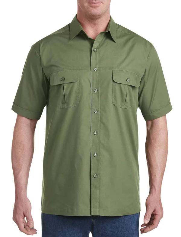 Big & Tall Harbor Bay Short-Sleeve Co-Pilot Sport Shirt - Green - Size XLT, Men's, Size 1XL