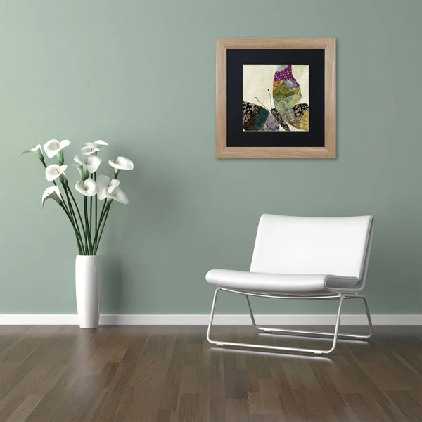 Trademark Fine Art &Butterfly Brocade I& by Color Bakery Framed Graphic Art - Size: 11x22 H x 11x22 W x 0.5x22 D - Mat Color: Bla
