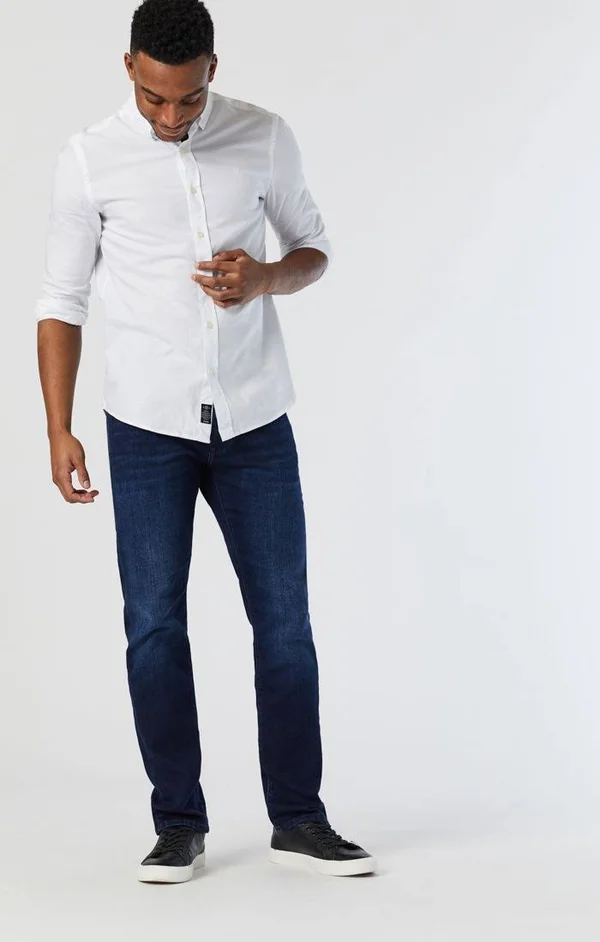 Mavi Men's Zach Straight Leg in Dark Brushed Athletic - Men's Jeans