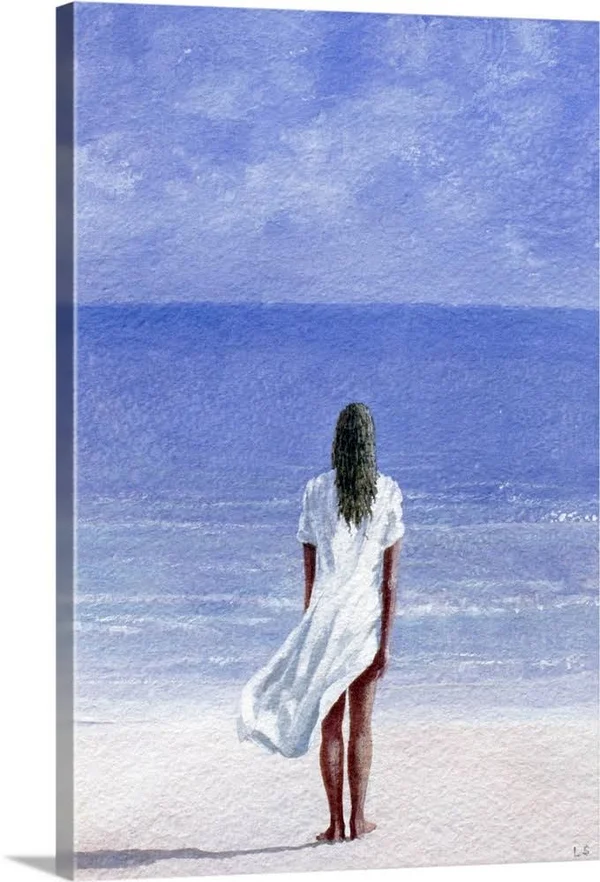Girl on Beach - 1995, Canvas Wall Art, 20x30, Great Big Canvas
