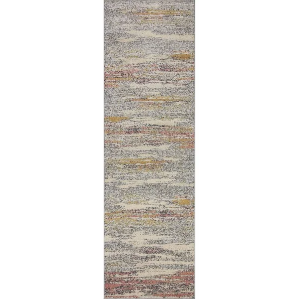 Alexander Home Bradford Modern Abstract Area Rug - 2&-3x22 x 7&-6x22 Runner - Pebble, Multi