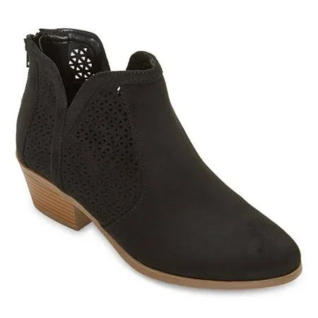 A.N.A Womens Lakewood Block Heel Booties - 9 Medium, Black