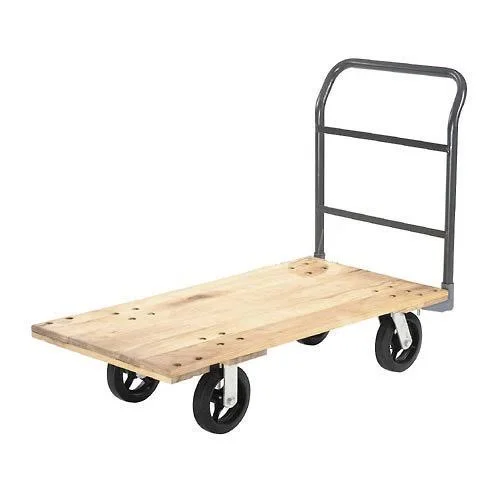 Hardwood Deck Platform Truck 48 x 24 2400 lb. Capacity 8x22 Rubber Casters 952501