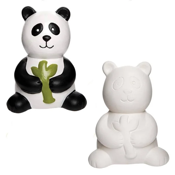Baker Ross AX848 Panda Piggy Banks - Box of 2 - Design Our Own Ceramic Arts and Crafts Project for Kids